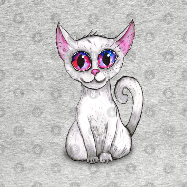 Cute white cat by Bwiselizzy